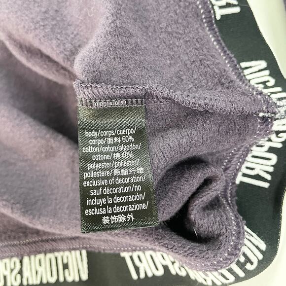 Victoria Sport Womens‎ L Spellout Sweatshirt Knit Top Purple Asymmetric Active - Picture 7 of 8